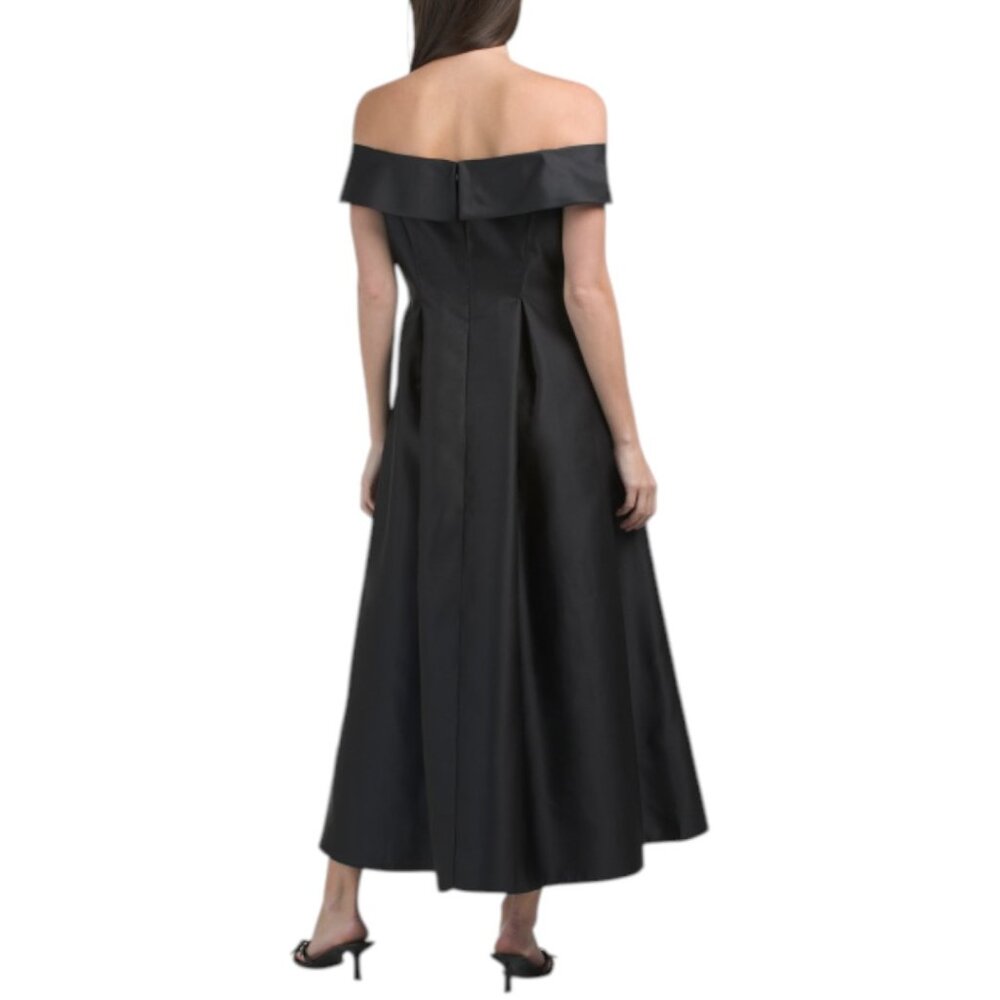 ADRIANNA PAPELL Off The Shoulder Mikado Tea Length Dress - Picture 2 of 4
